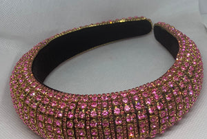 Pink crystal head band